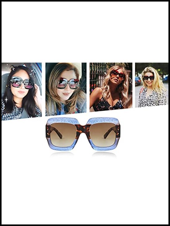 Oversized Retro Square Sunglasses Vintage Inspired Shades Non-Polarized UV main image 4